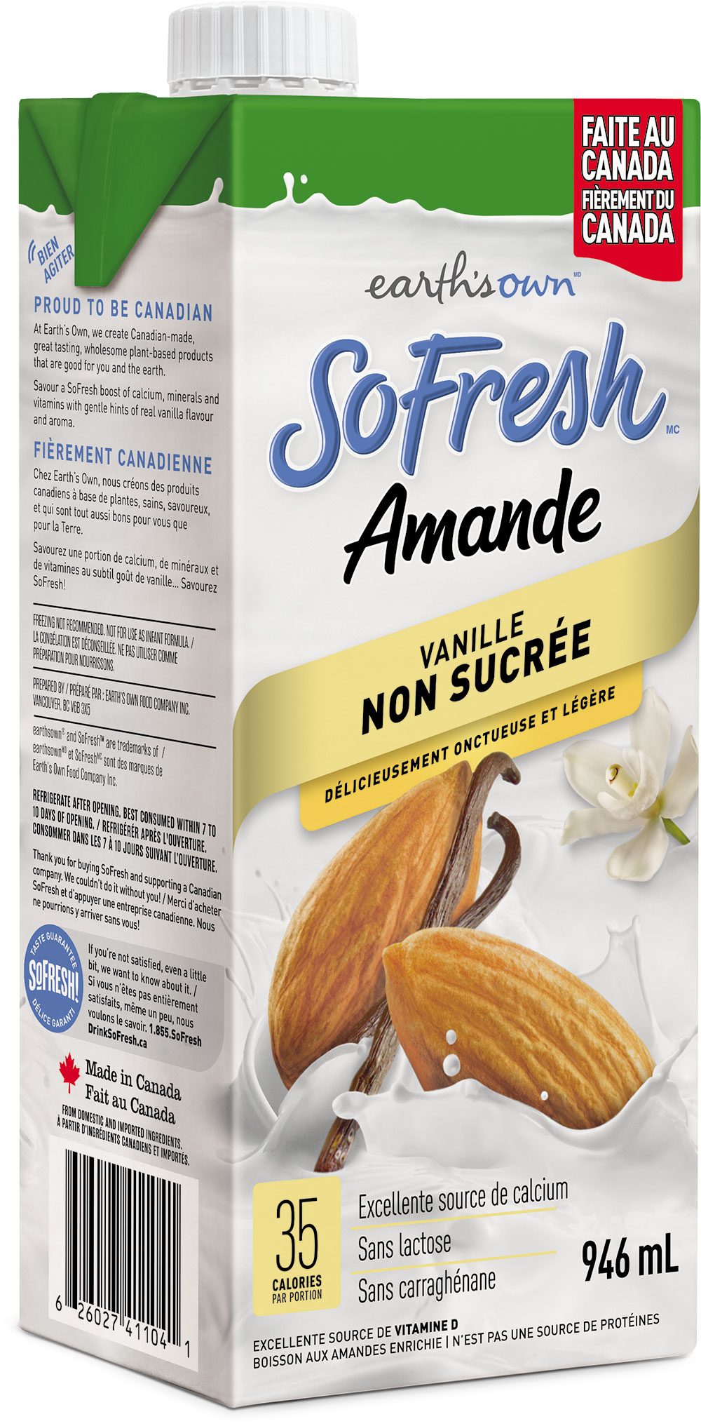 SoFresh Amande – Non Sucrée Vanille 946ml