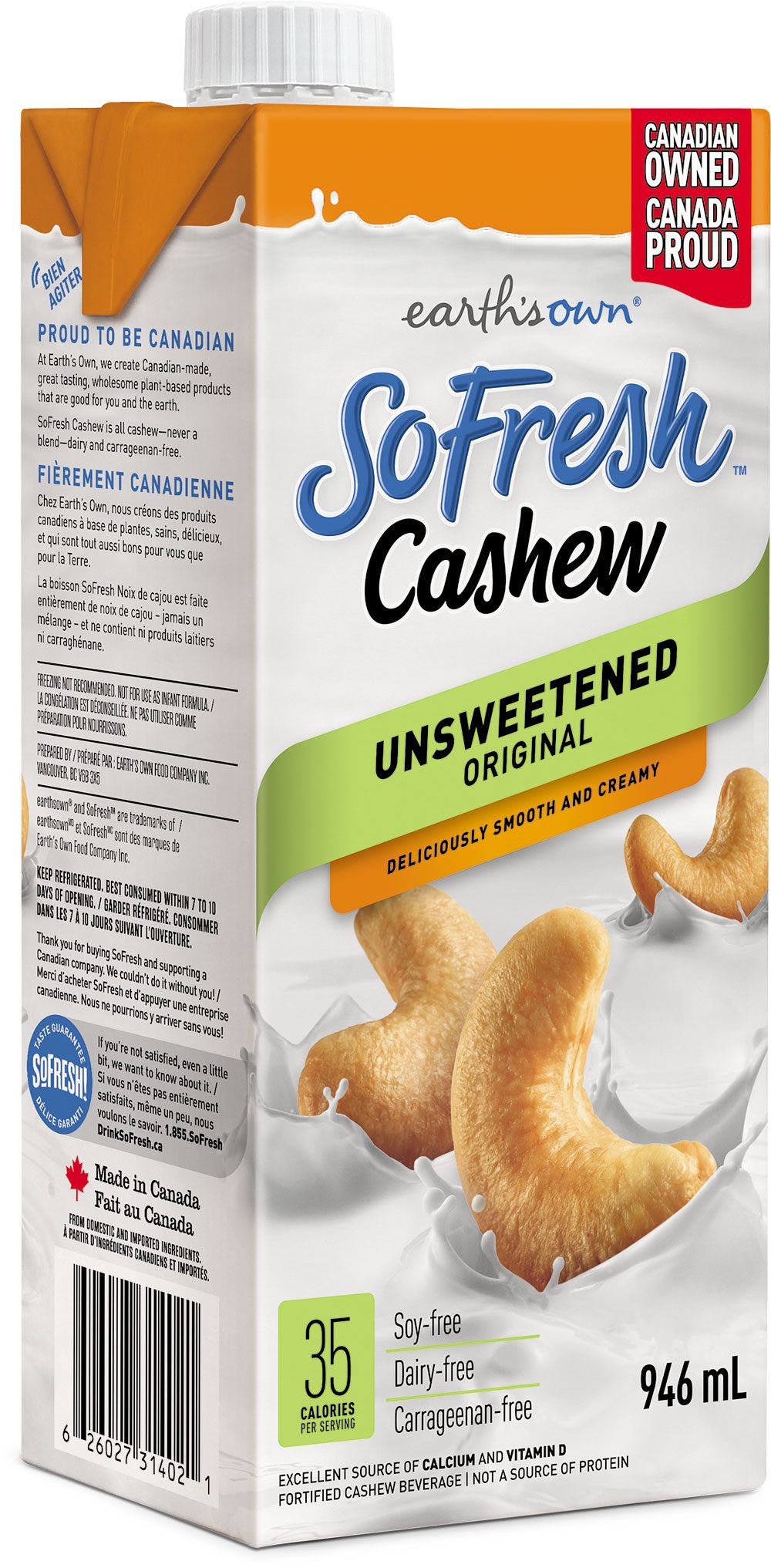 SoFresh Cashew – Unsweetened Original 946ml
